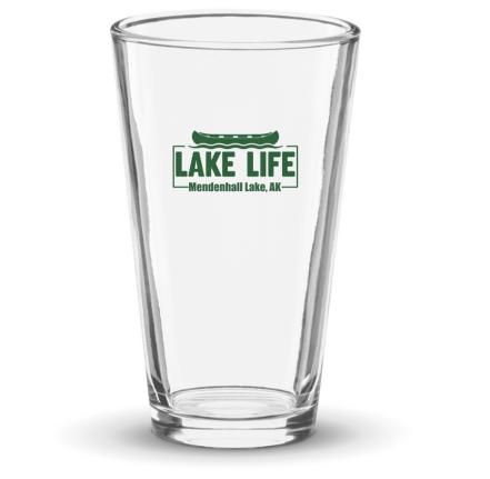 LAKE LIFE Shaker Pint Glass (16 oz) | Add Your Lake's Name