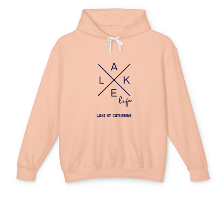 Lake Life Unisex Lightweight Eco Hoodie | Add Your Lake's Name