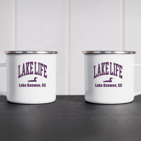 Lake Life Enamel Mug | Add Your Lake's Name