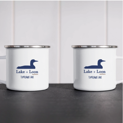 Lake + Loon Signature Enamel Mug | Add Your Lake's Name