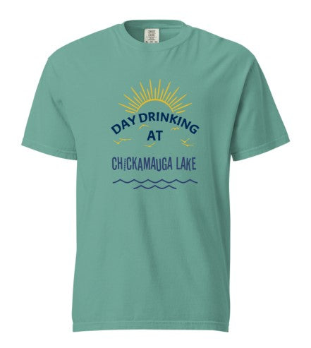 Day Drinking At The Lake Unisex Garment-Dyed Heavyweight T-Shirt | Add Your Lake's Name