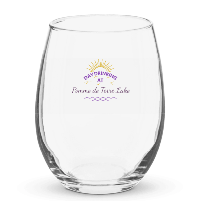 Day Drinking Stemless Wine Glass | Add Your Lake's Name