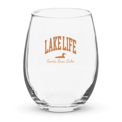 LAKE LIFE Stemless Wine Glass (15 oz) | Add Your Lake's Name