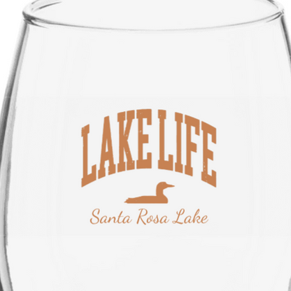 LAKE LIFE Stemless Wine Glass (15 oz) | Add Your Lake's Name